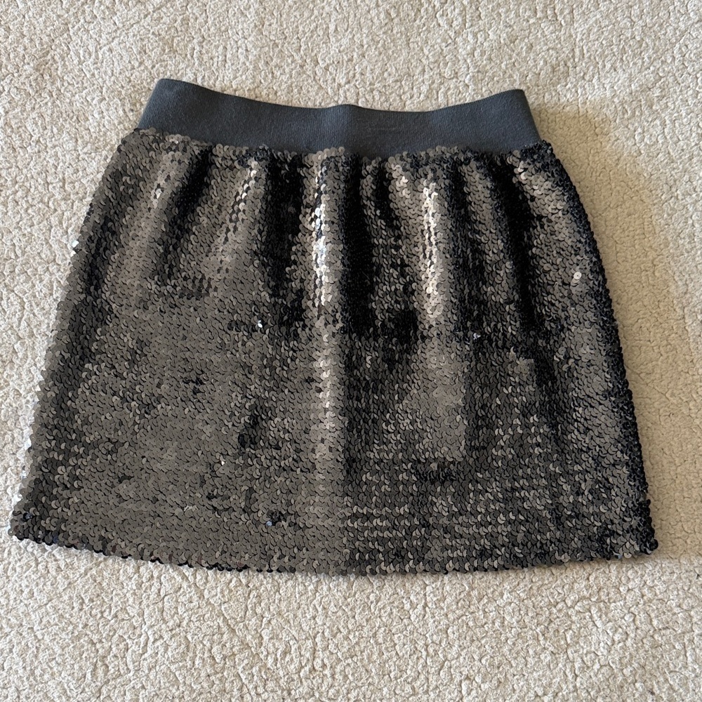 Lily White Sparkling Gray Mini Skirt Medium